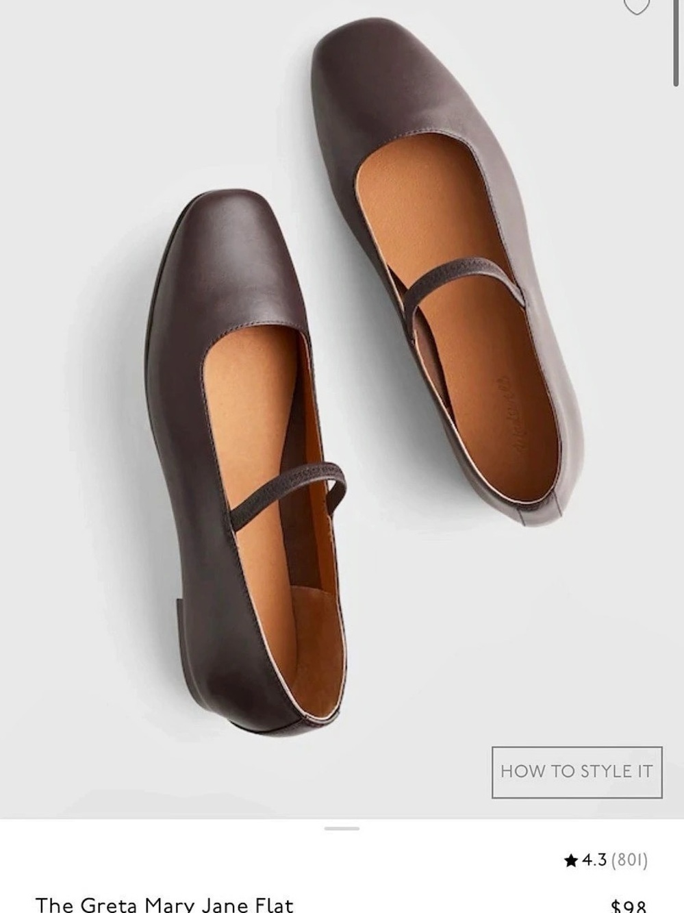 Madewell The Greta Mary Jane Flat Like New